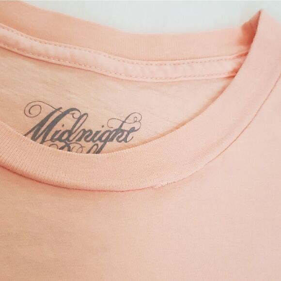 NWOT Anthropologie X Midnight Rider Huntington Beach Pink Retro Graphic Tee XS - Picture 8 of 9